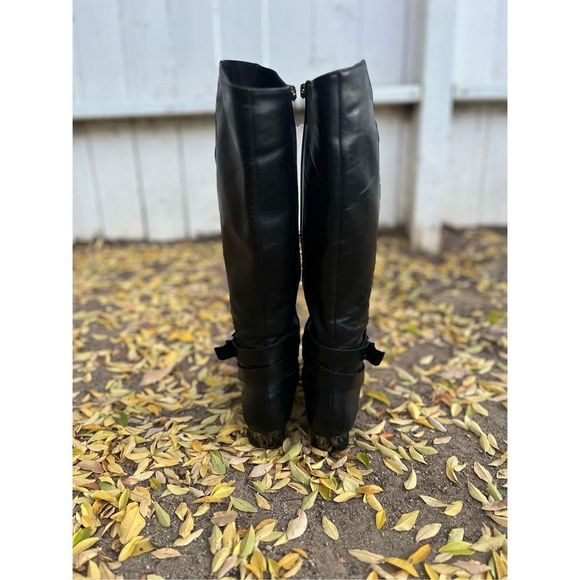 Karl Lagerfeld Paris Leather Boots 6.5 M Low Heel Mod 60s Style - Picture 10 of 16